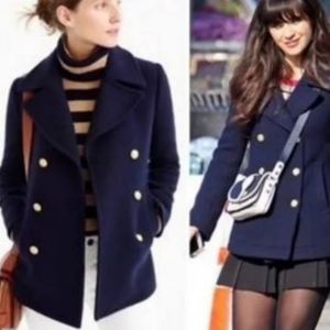 MICHAEL KORS WOOL PEA COAT  WOMEN'S JACKET DOUBLE BREASTED CHARCOAL SM     c